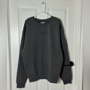 Comfrt Embroidered Crewneck Sweatshirt in Charcoal